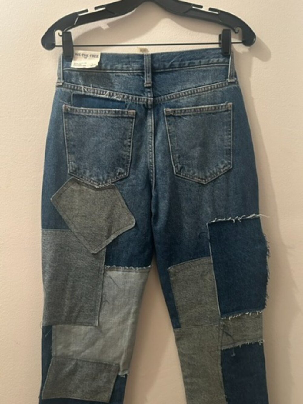 We The Free Free People Bare With Me Patchwork Straight Leg Denim Jeans - Picture 15 of 16
